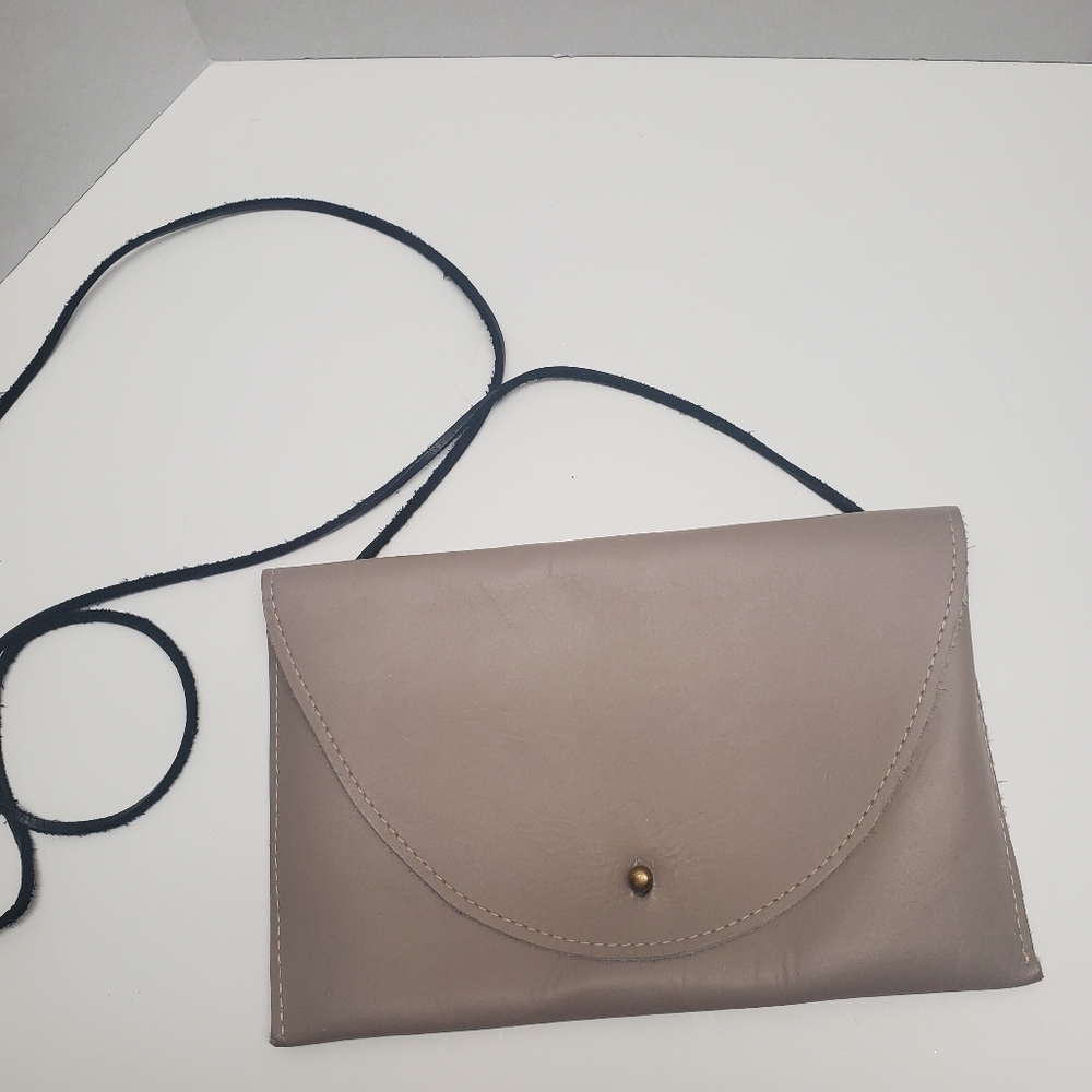 Custom Crossbody Bag Leather Grey/Beige